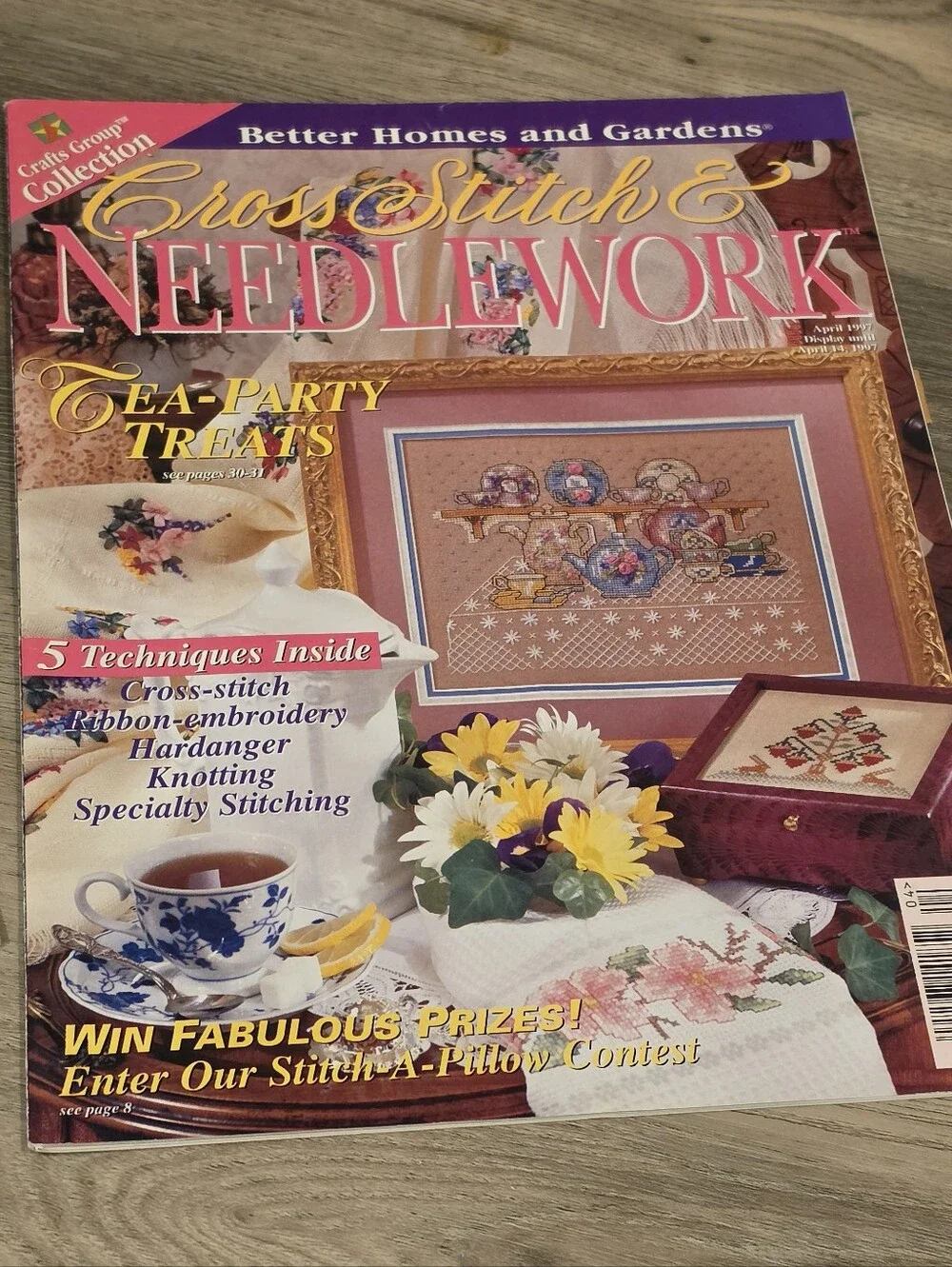 Vintage Better Homes and Gardens Cross Stitch Needlework Magazine Lot 90s Craft